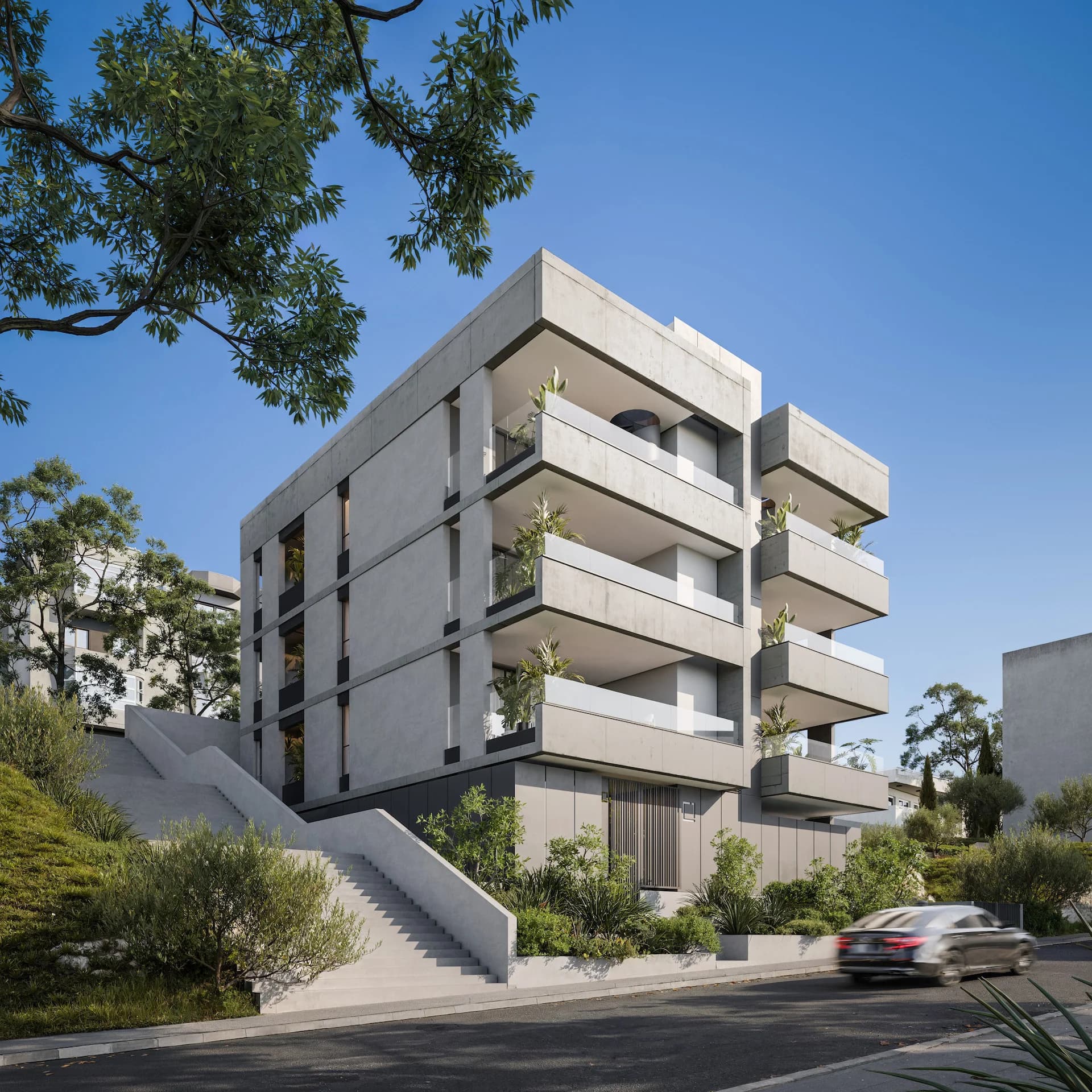 ALDO RESIDENCES building among the trees