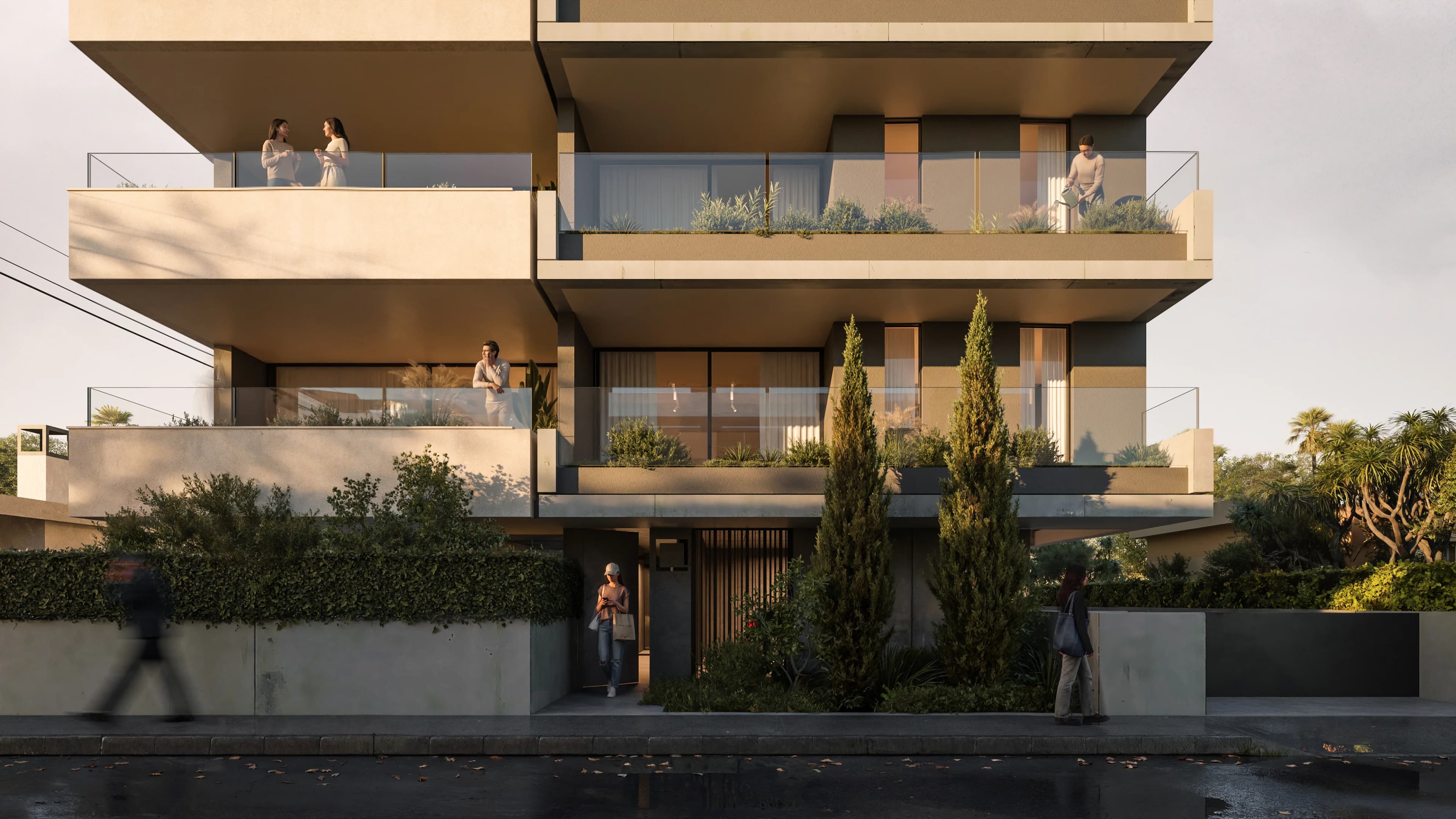 APOLLO Residences street façade and entrance