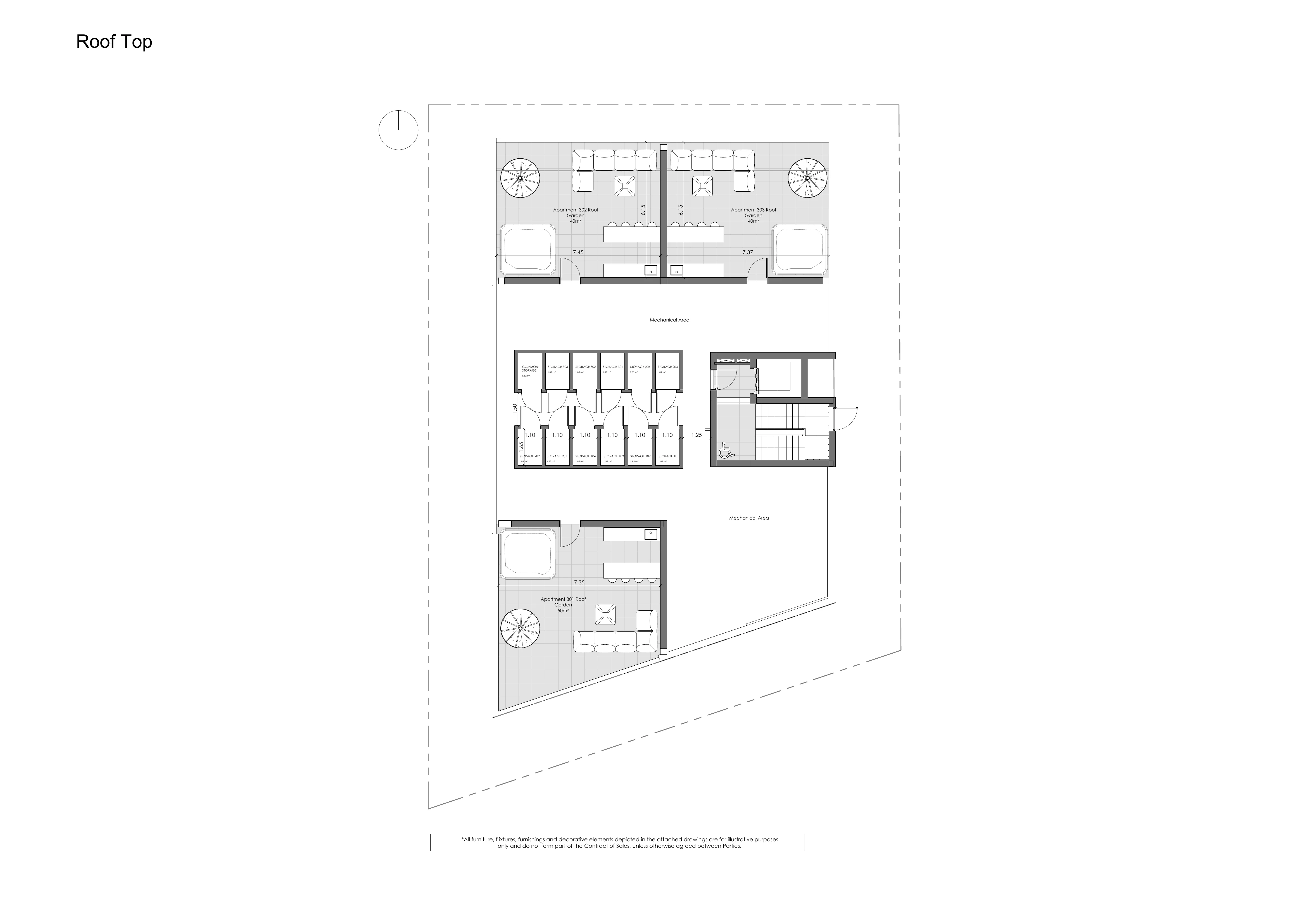 IRIS RESIDENCES floor plan: Storage and RoofTop Full Plan
