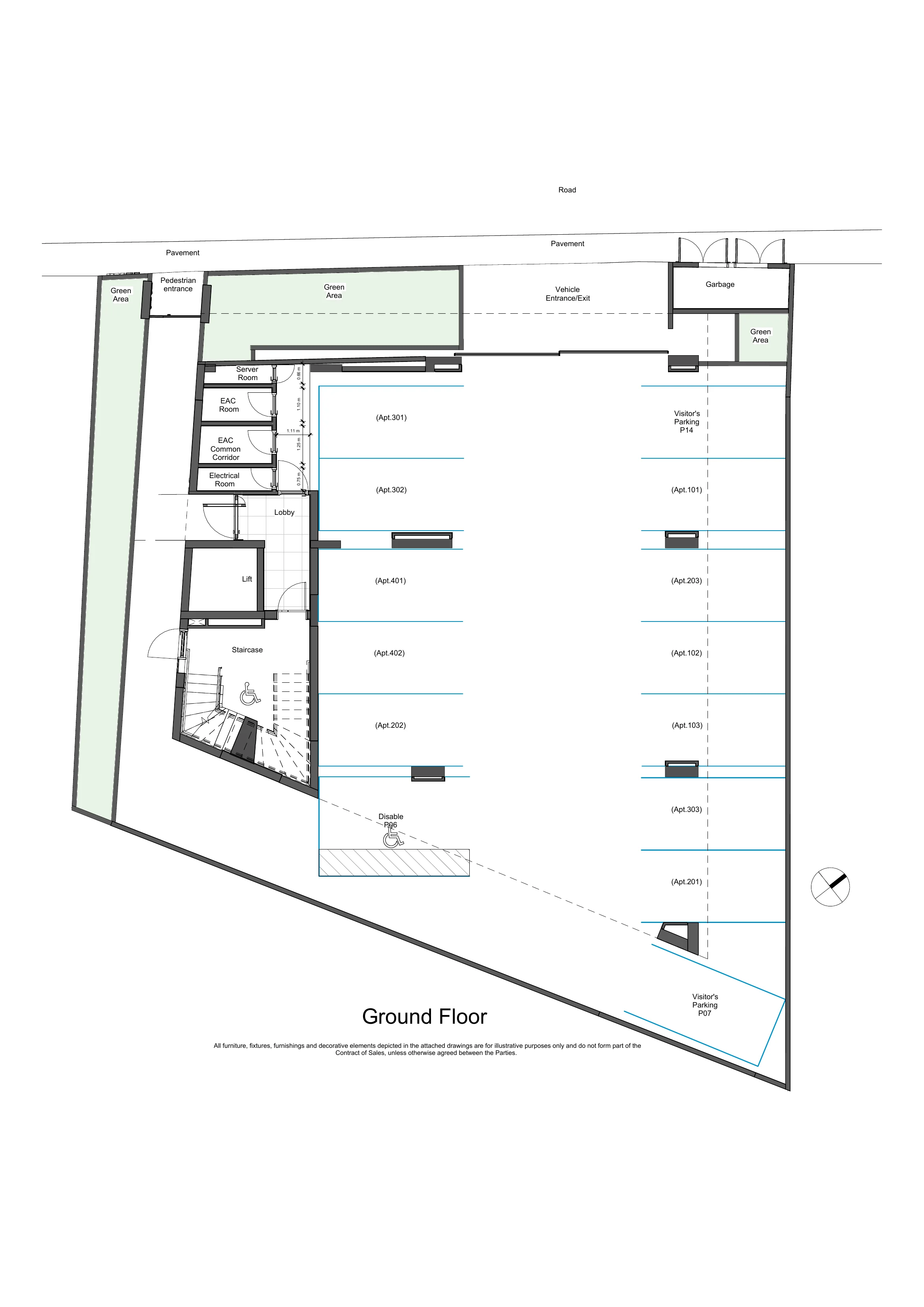 SOLEA RESIDENCES floor plan: Ground Floor Numbered