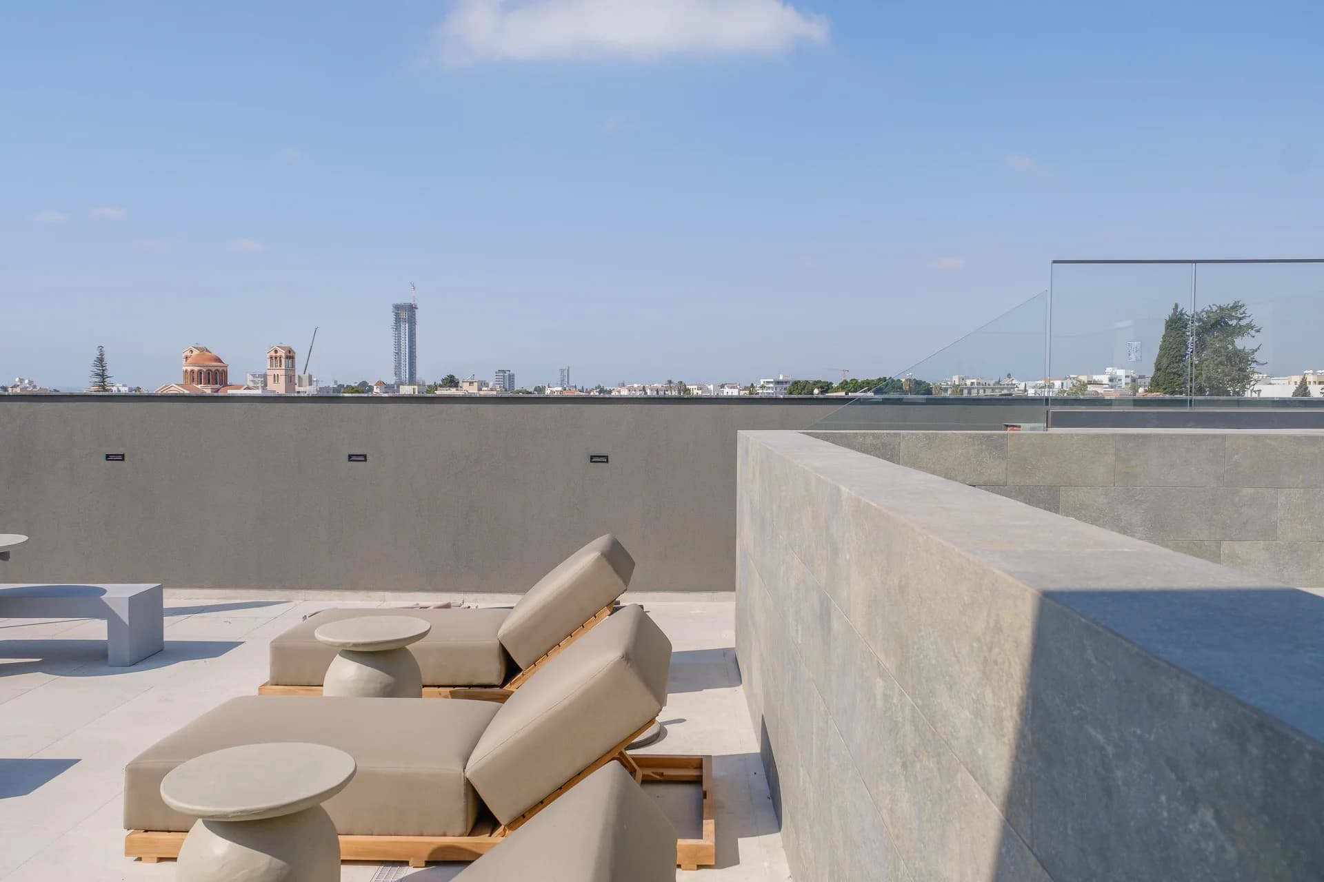 Sun loungers on the STAY 1 roof terrace