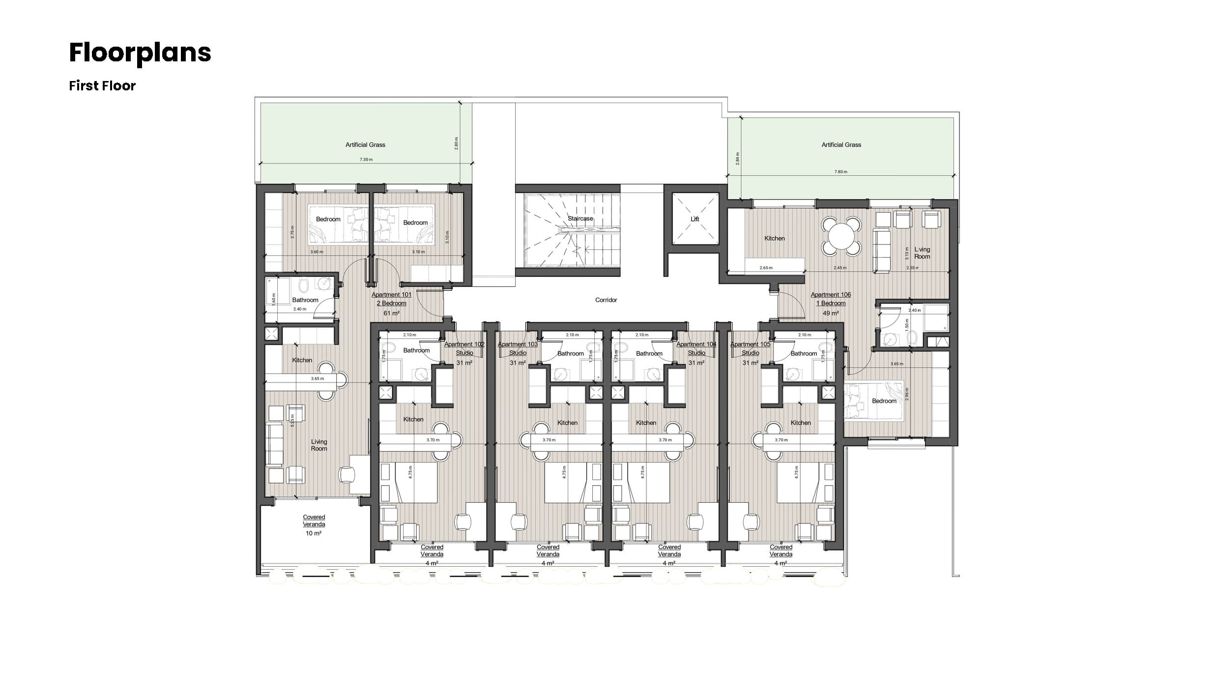 STAY3 RESIDENCES floor plan: STAYTHREE Architectural Plans Page 2