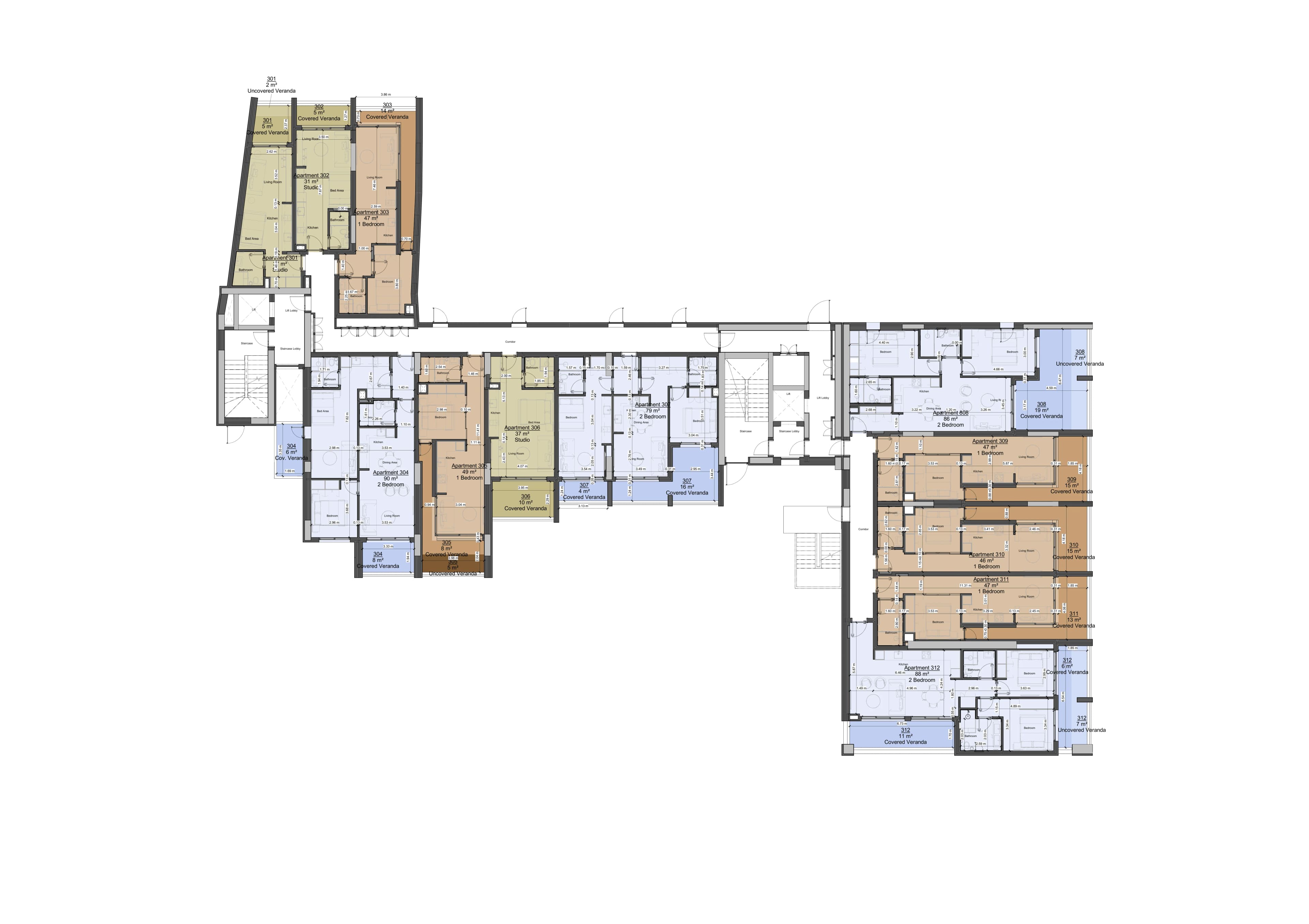 THE COLLECTION RESIDENCES floor plan: M 3ος Όροφος-1