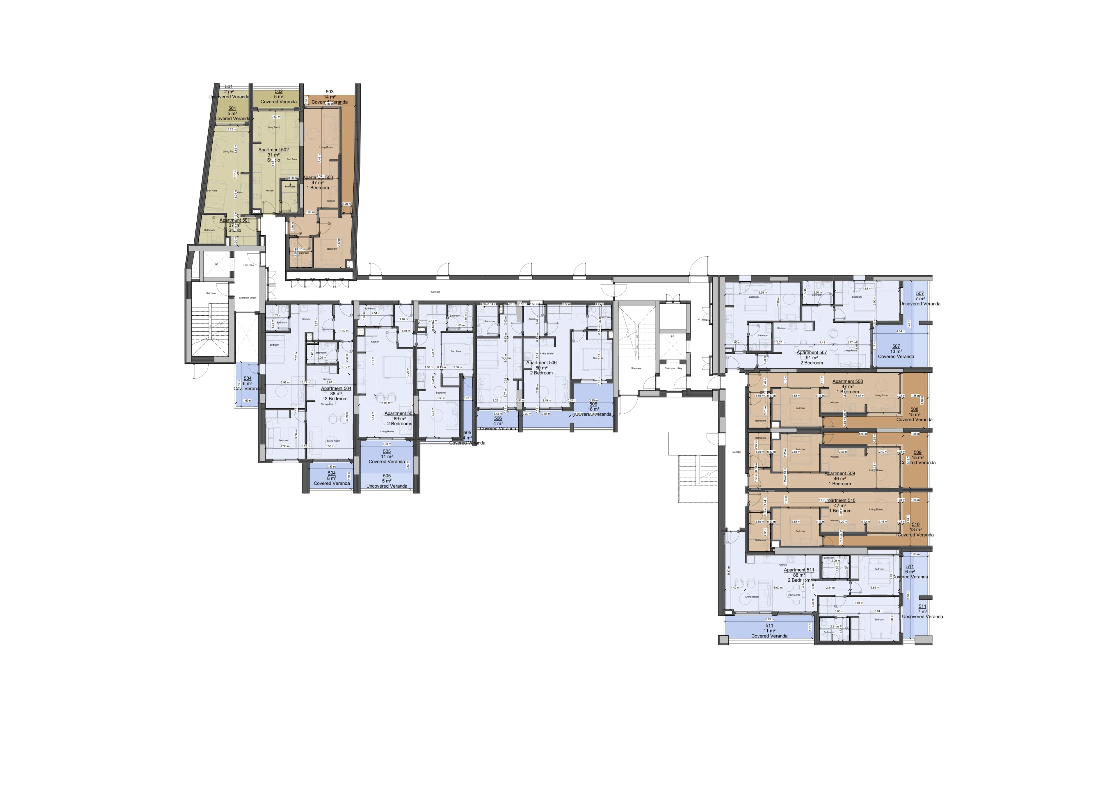 THE COLLECTION RESIDENCES floor plan: M 5ος Όροφος-1