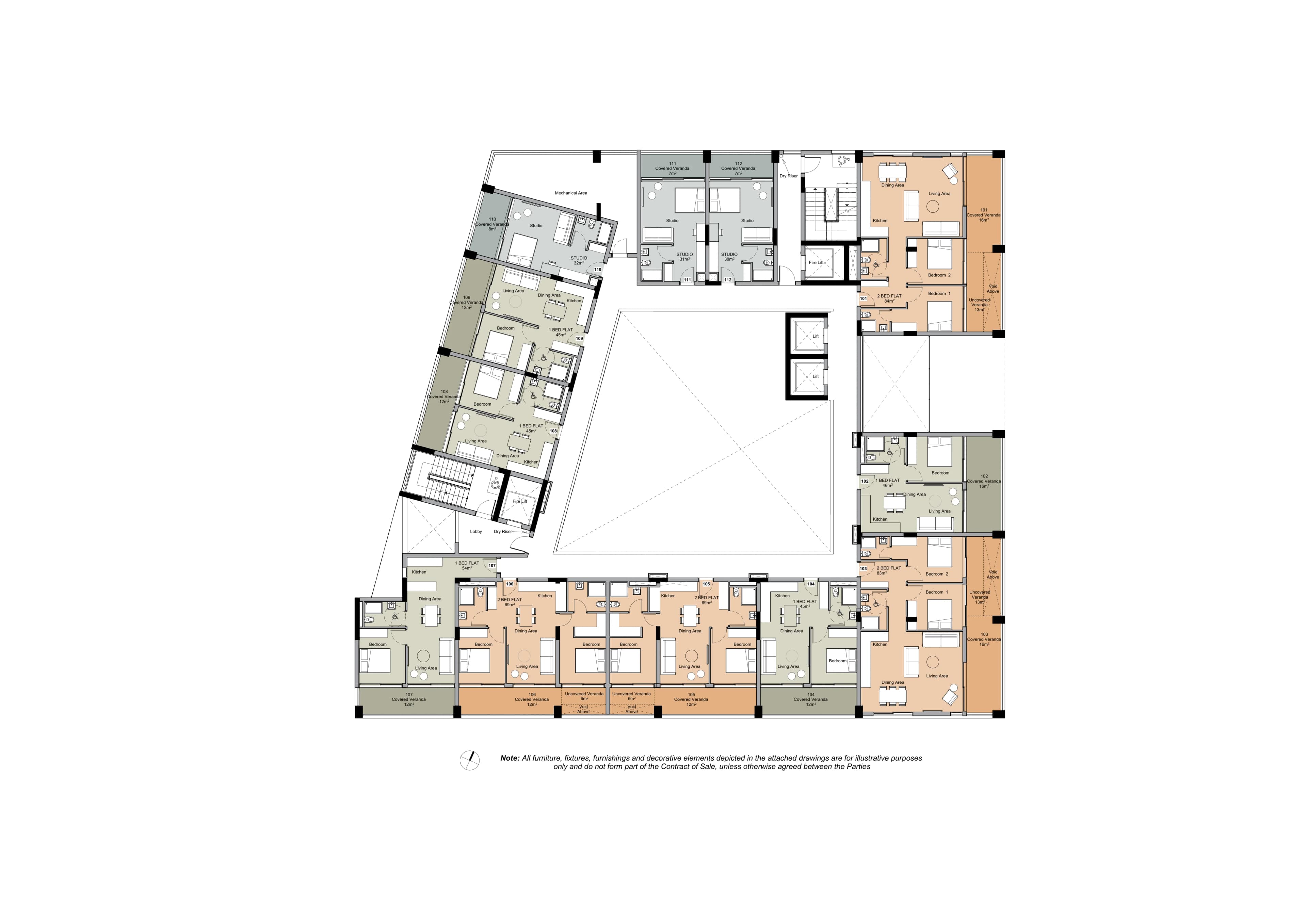 THE DOCKS RESIDENCES floor plan: 1st Floor