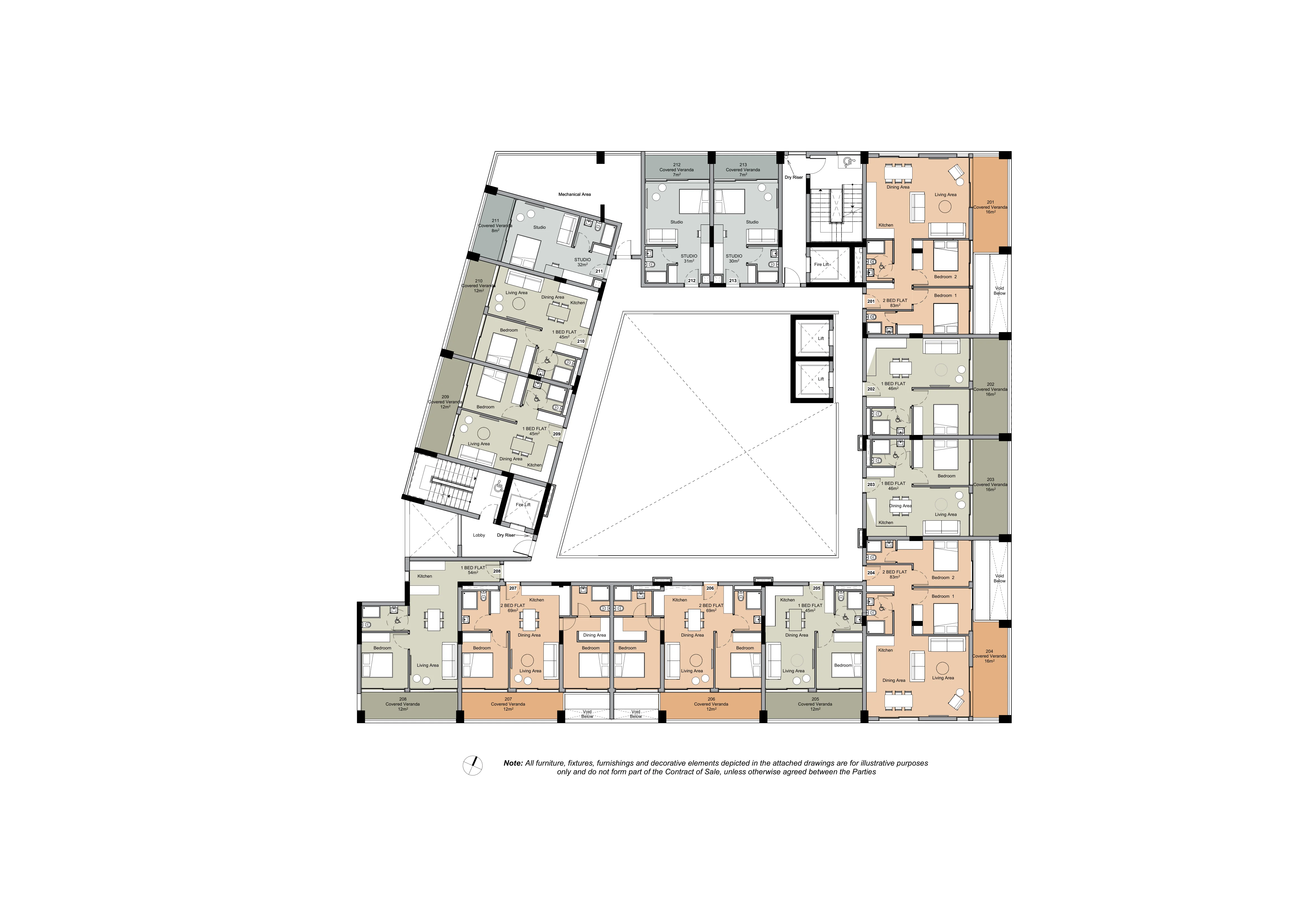 THE DOCKS RESIDENCES floor plan: 2nd Floor