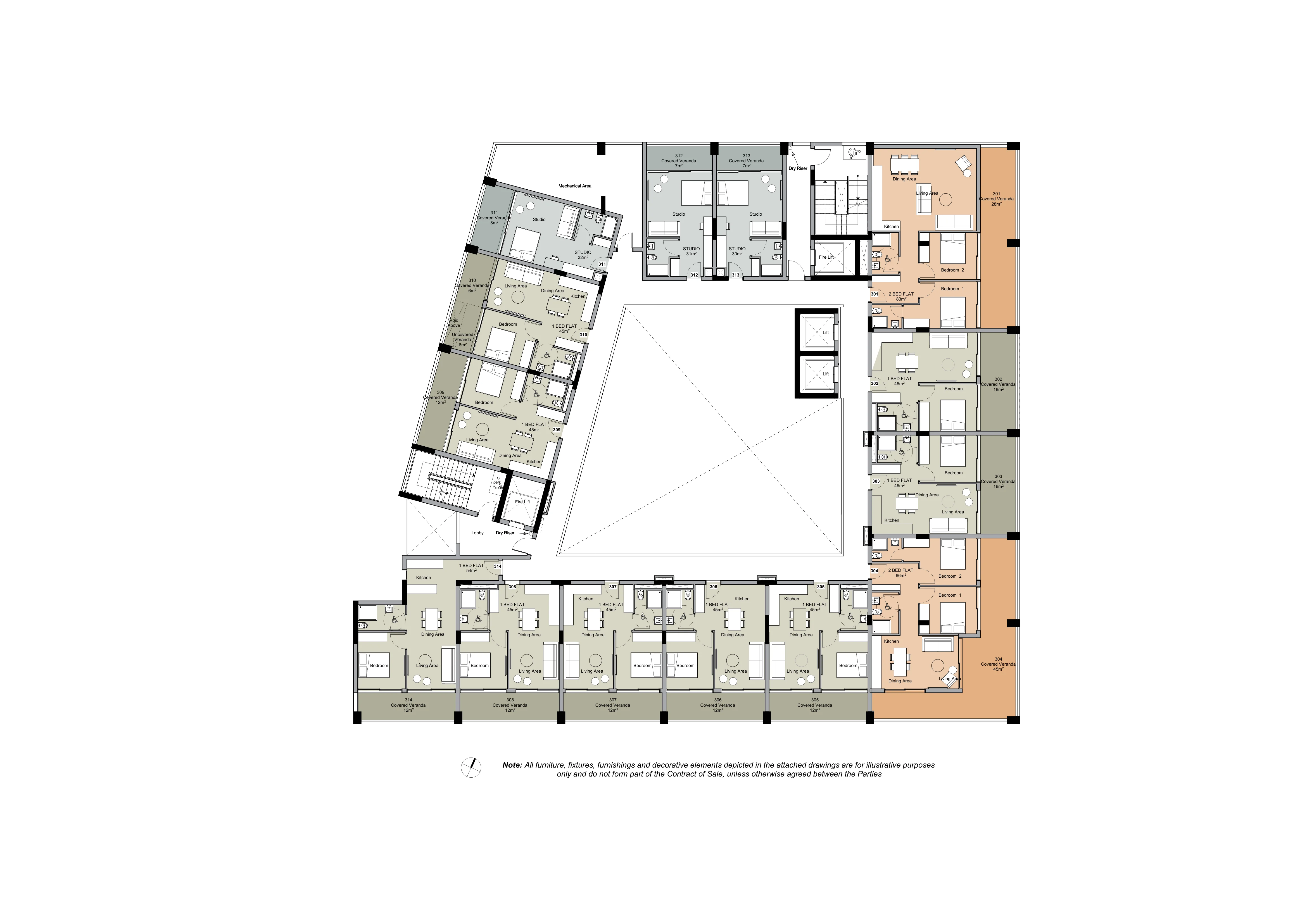 THE DOCKS RESIDENCES floor plan: 3rd Floor