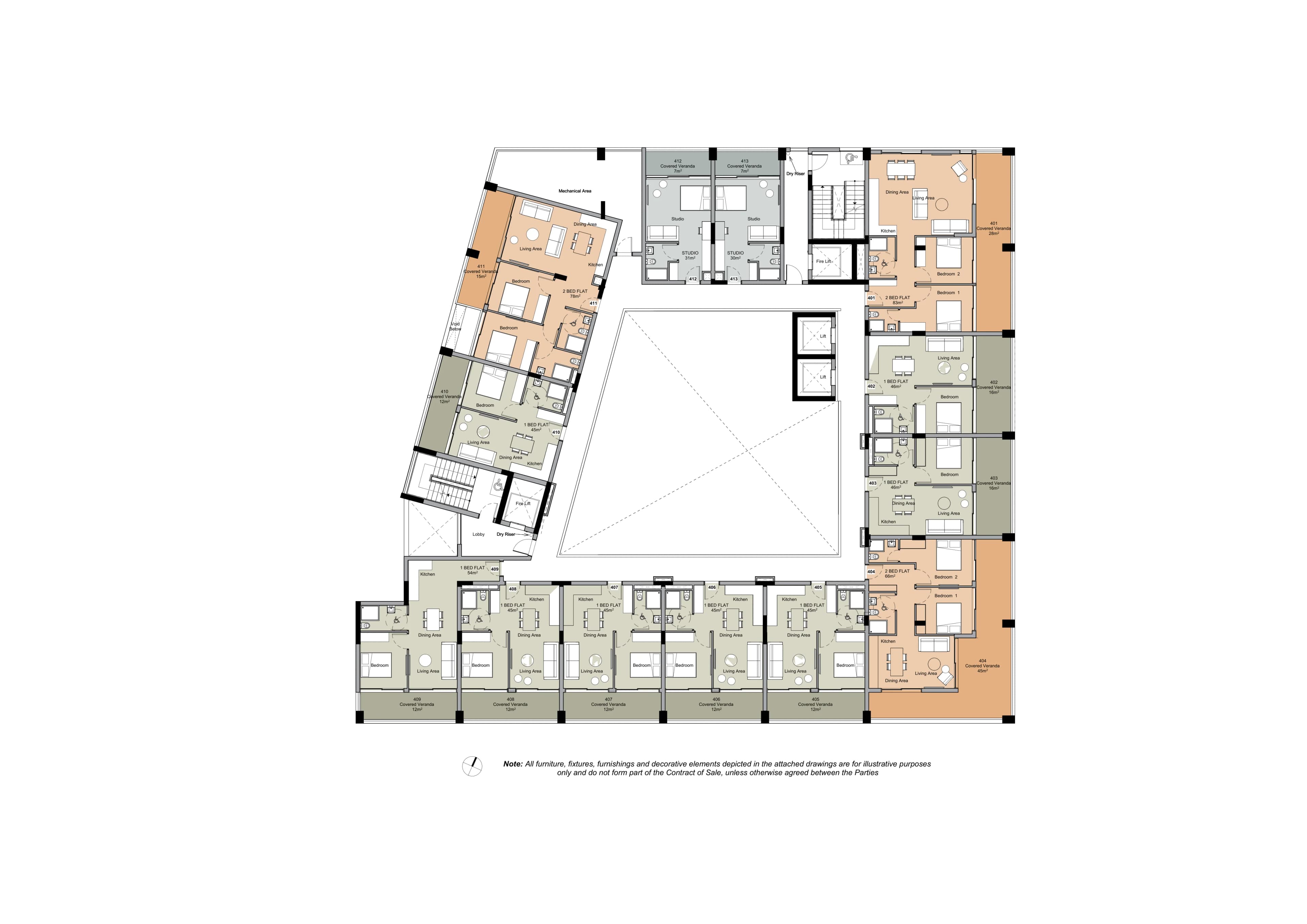 THE DOCKS RESIDENCES floor plan: 4th Floor