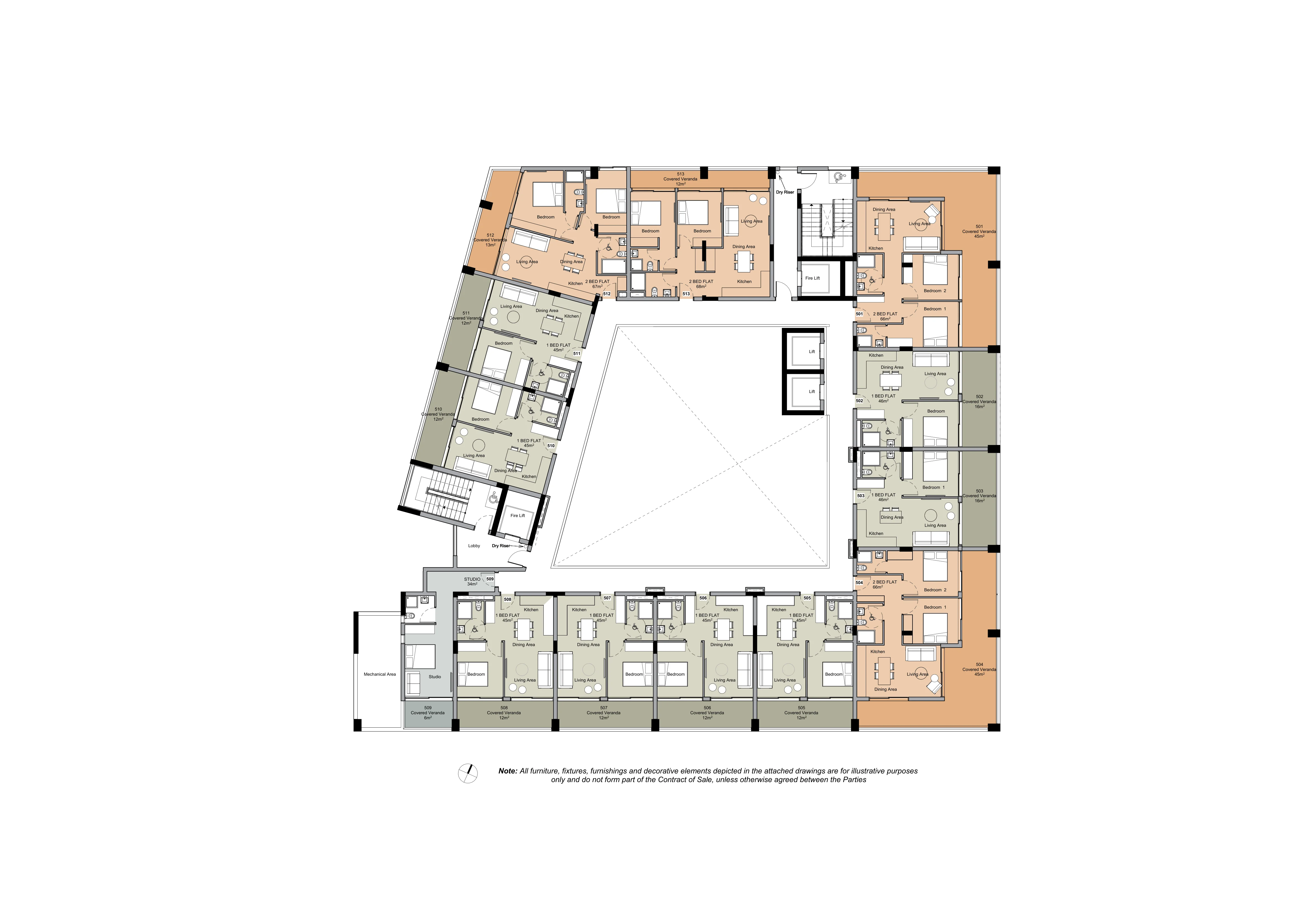 THE DOCKS RESIDENCES floor plan: 5th Floor