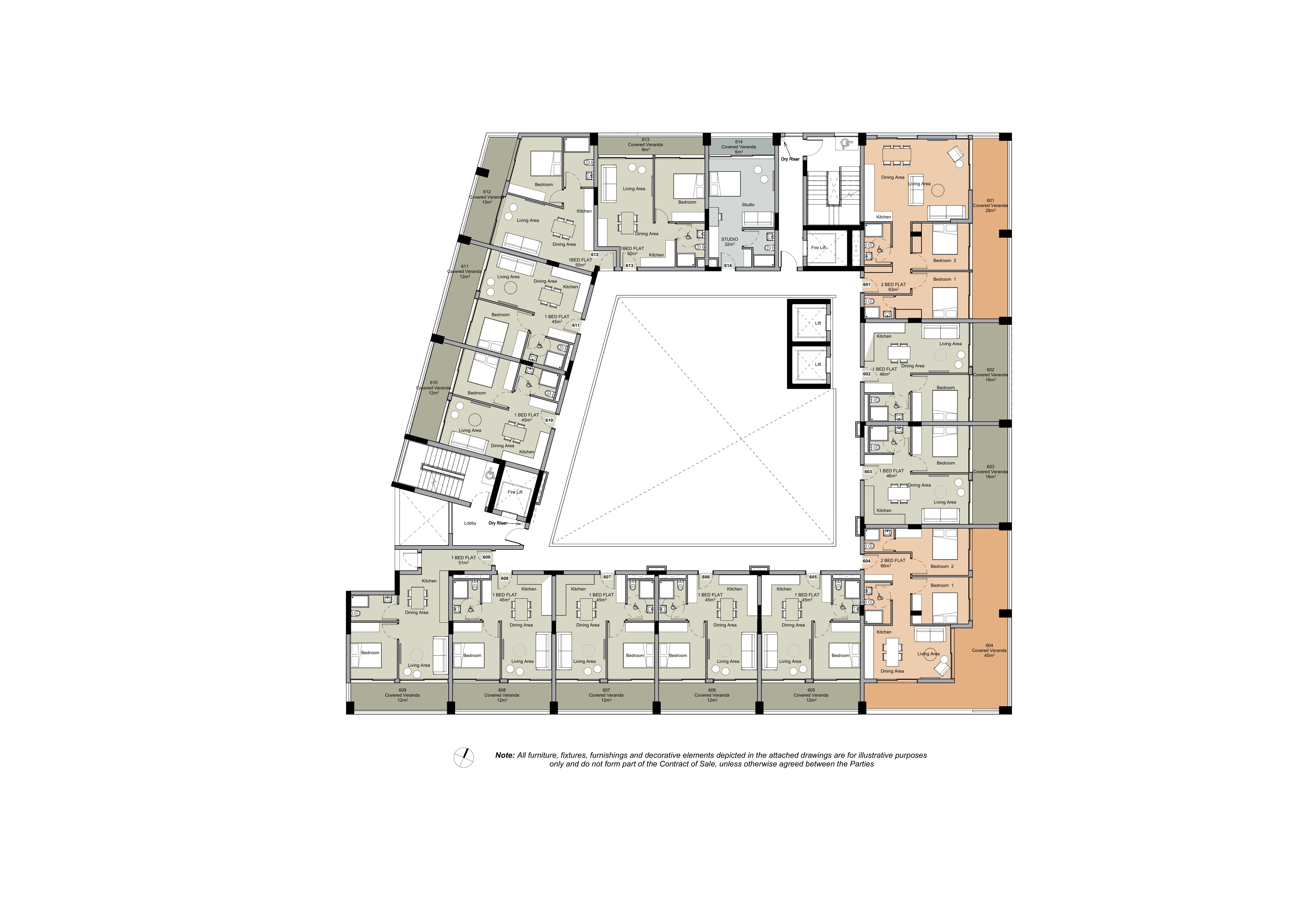 THE DOCKS RESIDENCES floor plan: 6th Floor