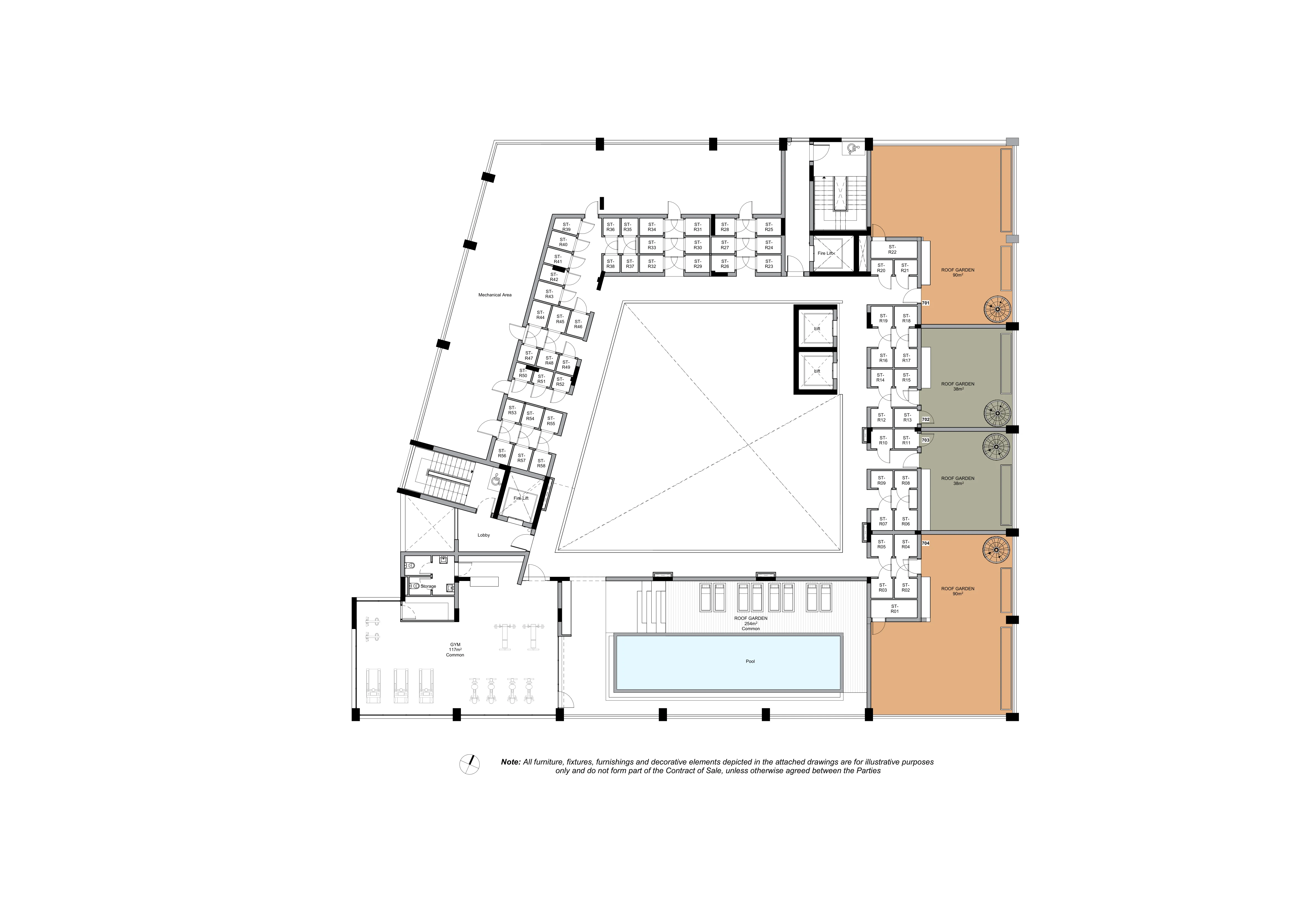 THE DOCKS RESIDENCES floor plan: Roof Garden