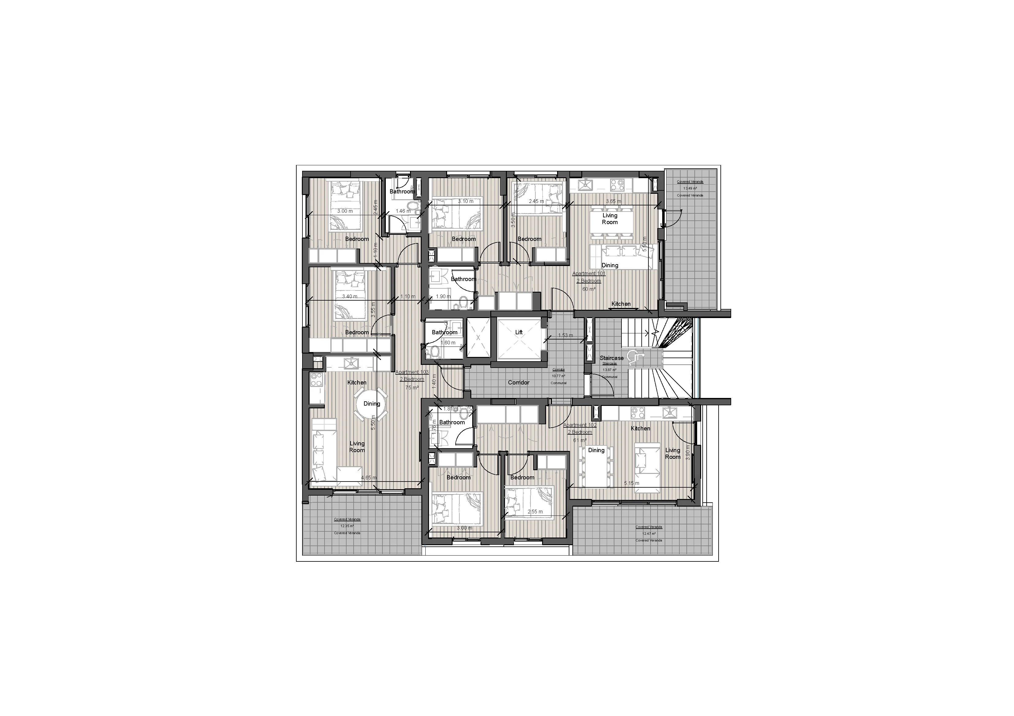 VACASA RESIDENCES floor plan: Vacasa Residences Architectural Plans Page 01